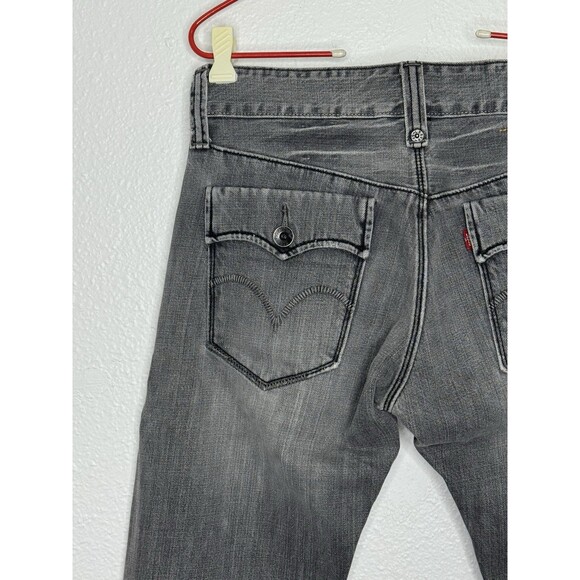 VTG Levis Jeans Y2K 30x30 Black Flap Pocket Distressed Straight Hong Kong Denim - Picture 9 of 16